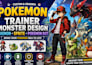 create a professional pokemon trainer monster design fakemon sprite